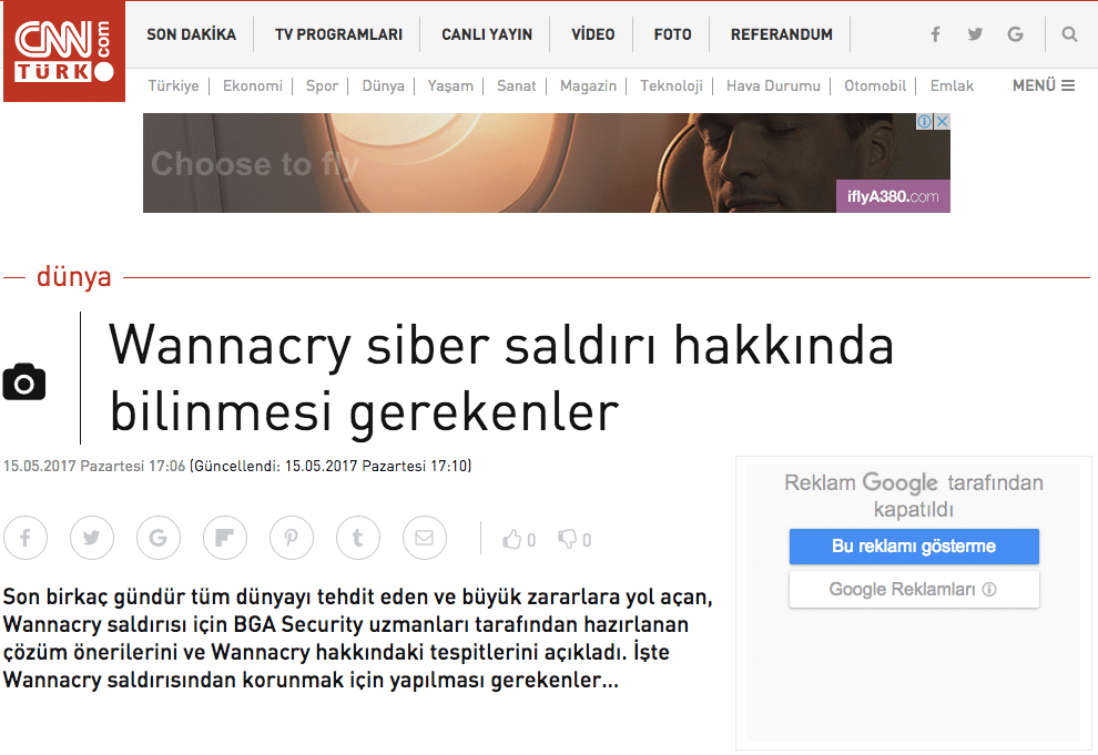 cnntürk wannacry