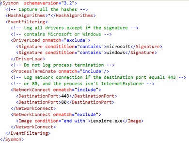 sysmon örnek konfigürasyon
