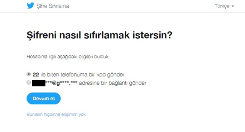 Twitter Hesap Kurtarma